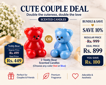 Homemade Teddy Bear Scented Candle Pair Combo