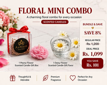 Luxury Homemade Peony Flower Scented Candle & Luxury Daisy Flower Scented Candle Combo