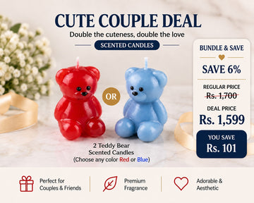 Homemade Teddy Bear Scented Candle Pair Combo
